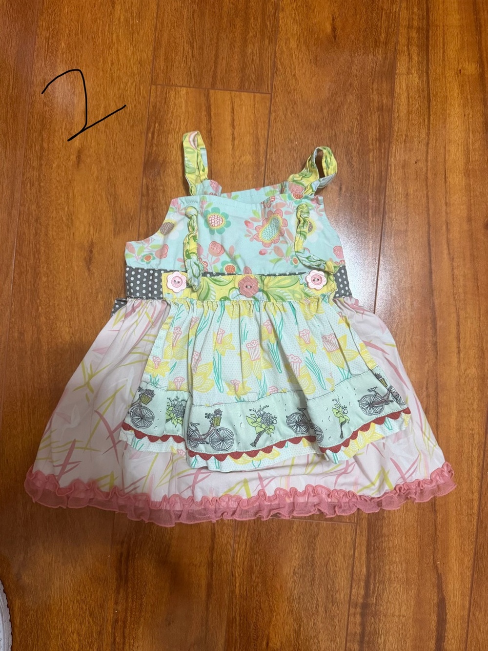 Matilda Jane Pastel Pink and Mint Floral Bicycle Sundress